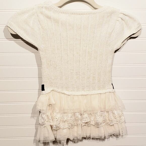 Blueberi Boulevard Cream Sparkly Cute Dress Girl's Size 4 Party Ruffle Fun - Picture 2 of 3
